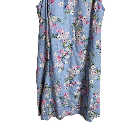 J. Jill Love Linen Floral Shift Dress Blue Pink White Flowers Womans Small - Picture 6 of 11